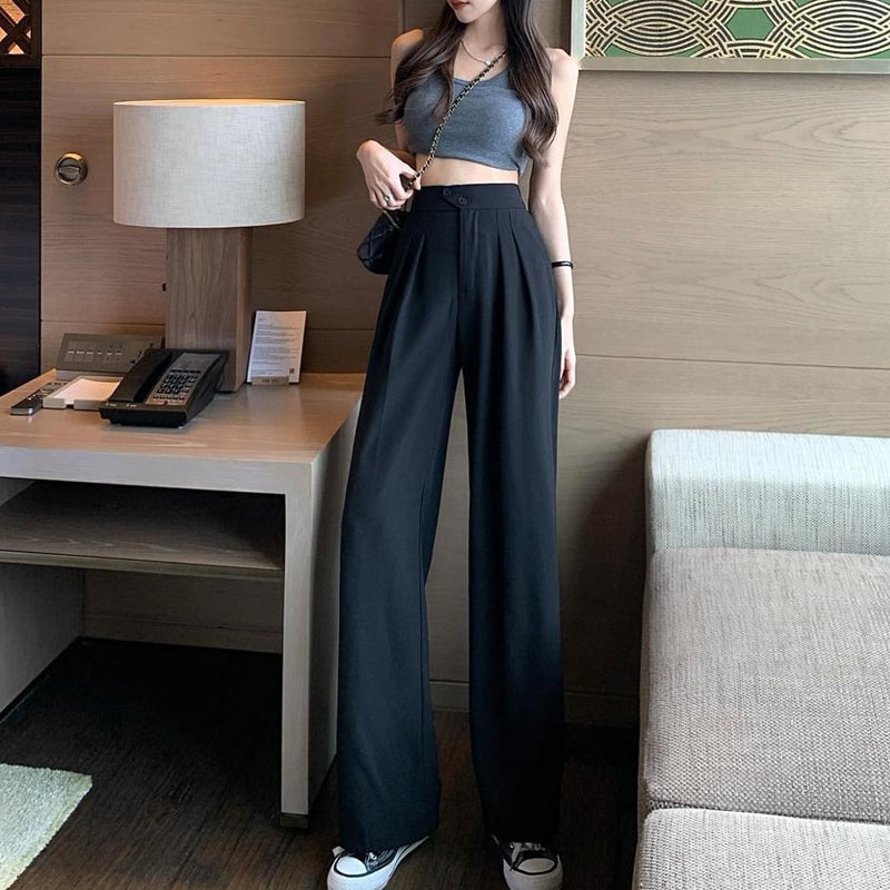 Pantalon large à taille haute polyvalent et flatteur pour la silhouette