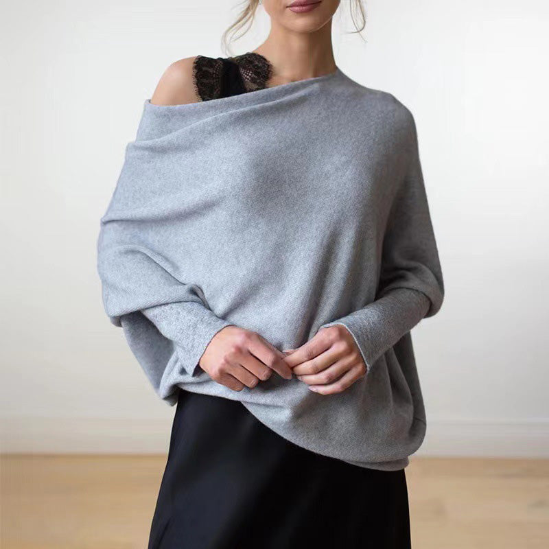 Pull-over à châle tricoté