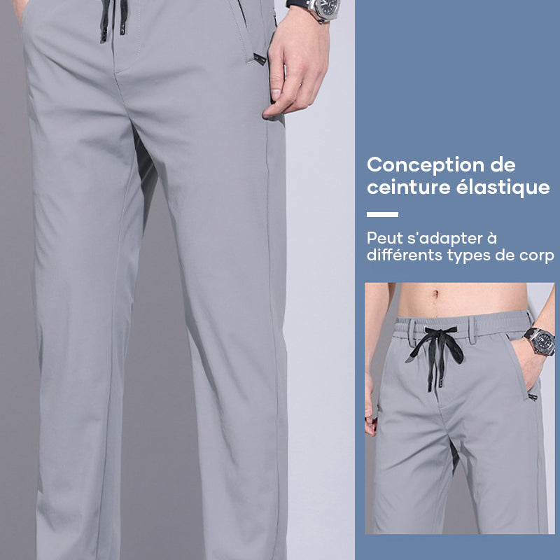Pantalon stretch en soie Ice