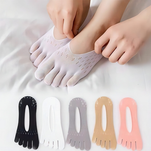 6 Paires Chaussettes Invisibles Pour Femme - Orteil Séparé, Coussinets, Couleur Nude, Pour Talons Et Baskets