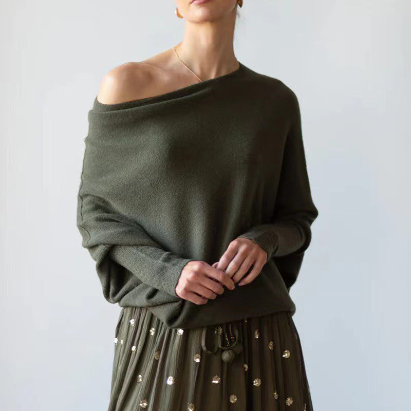 Pull-over à châle tricoté