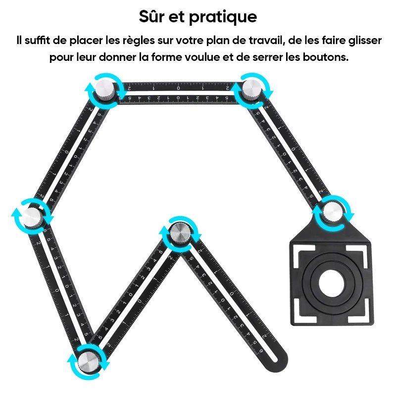 Règle de mesure à angles multiples