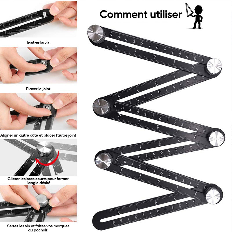 Règle de mesure à angles multiples