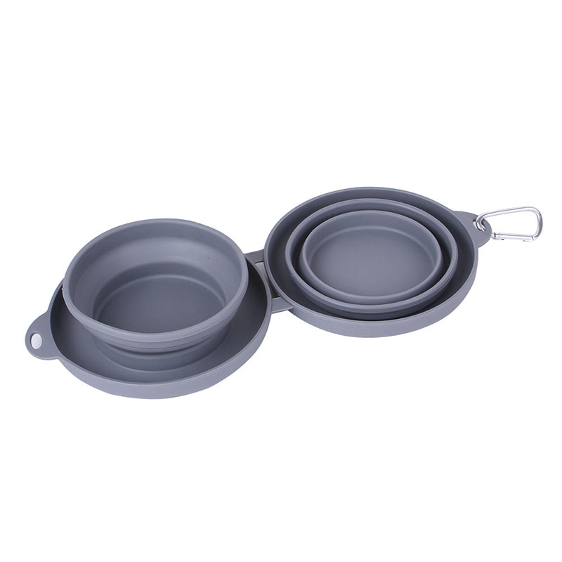 Ensemble de Gamelle Pliable de Voyage en Silicone pour Chien