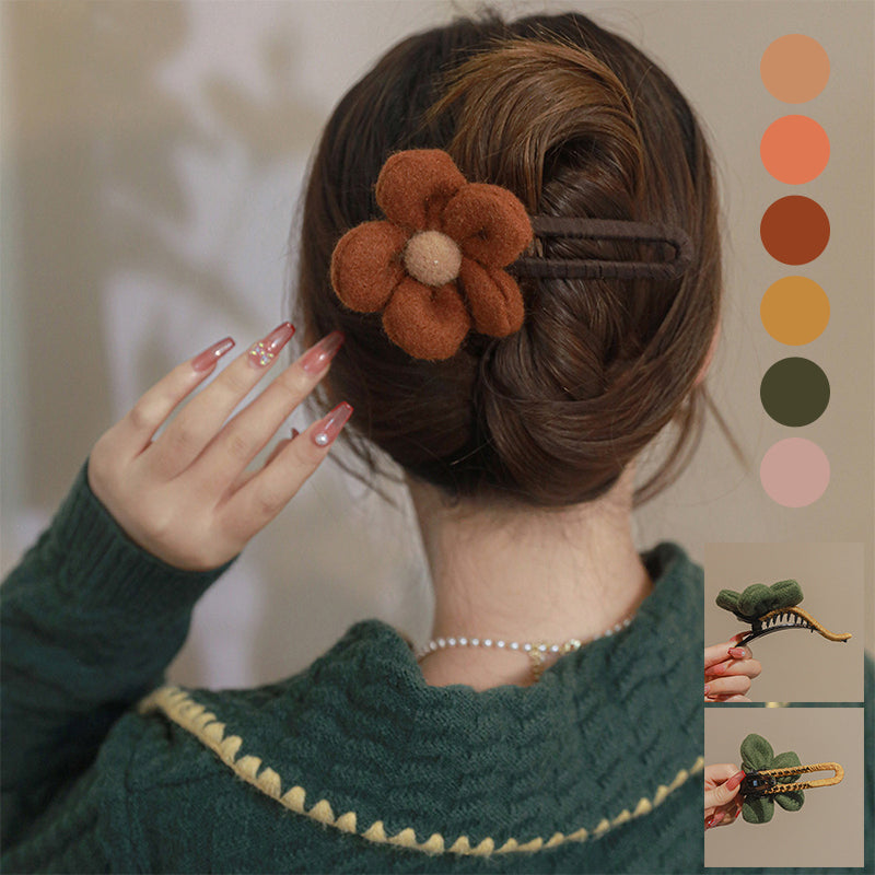 Épingles à Cheveux à Fleurs en Peluche Élégantes