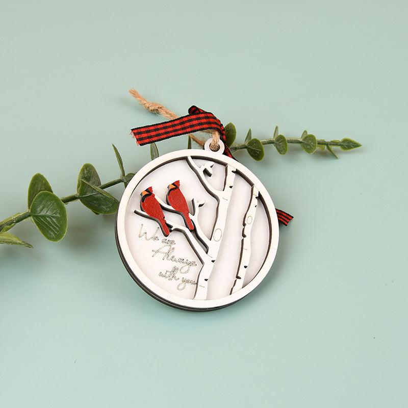 Ornement commémoratif fait à la main avec des cardinaux - Nous sommes toujours avec vous💖