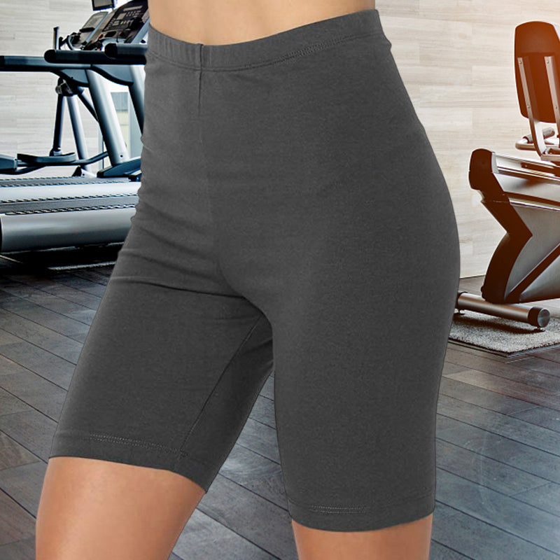 Pantalon de yoga plat à cinq points de couleur unie pour femmes