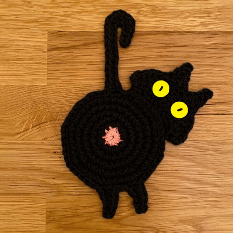 Dessous de Verre en Tricot de Cul de Chat Mignon