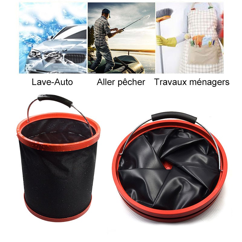 Seau Pliable Portable pour La PĂȘche en Plein Air - ciaovie