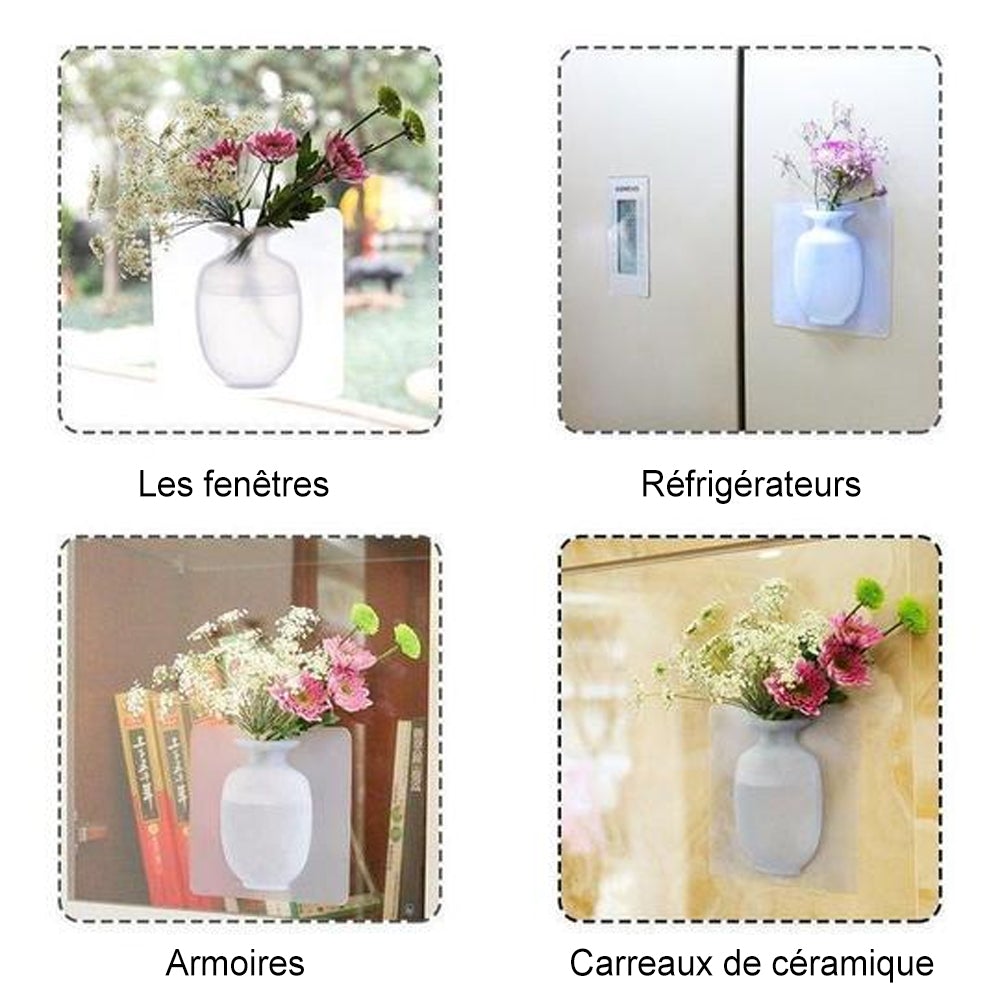 Vase Murale Autocollante en Silicone