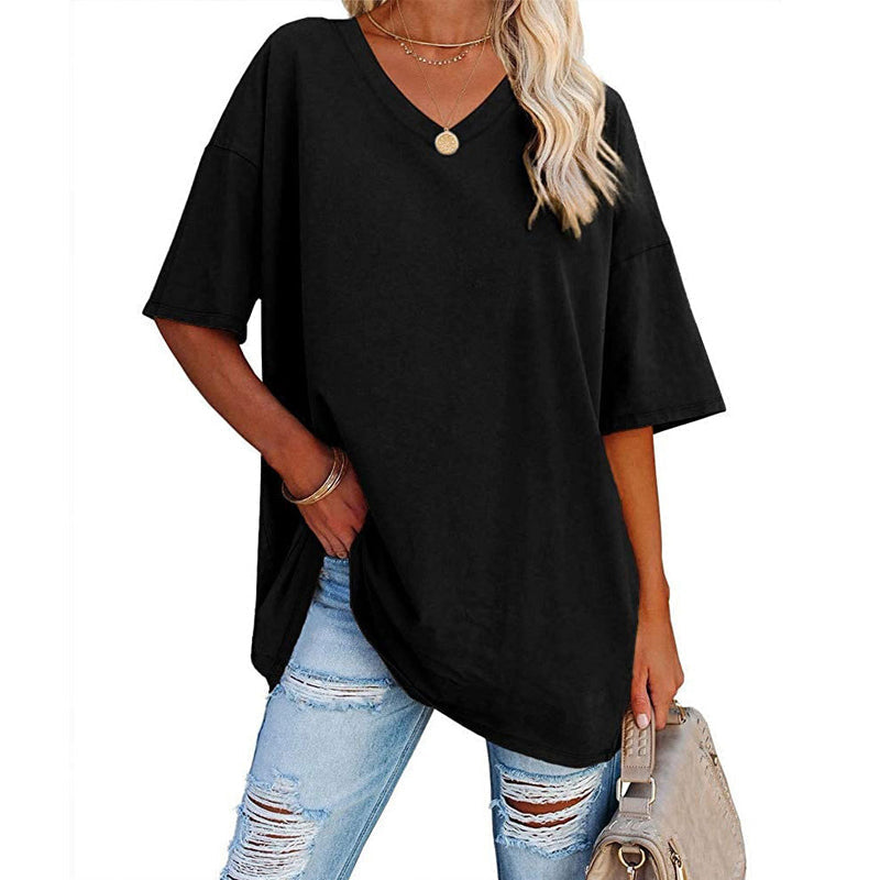 T-shirt à Col en V pour Femmes