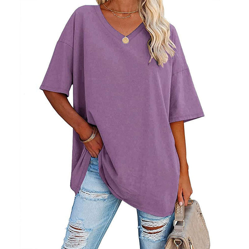 T-shirt à Col en V pour Femmes