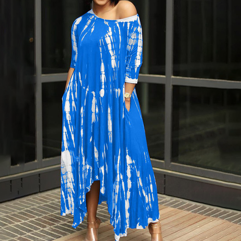 Robe Irrégulière à Imprimé Tie-dye