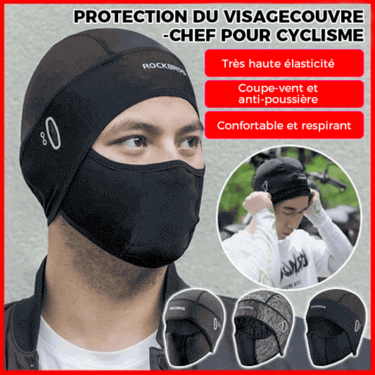 Cagoule cycliste avec protection faciale en soie de glace