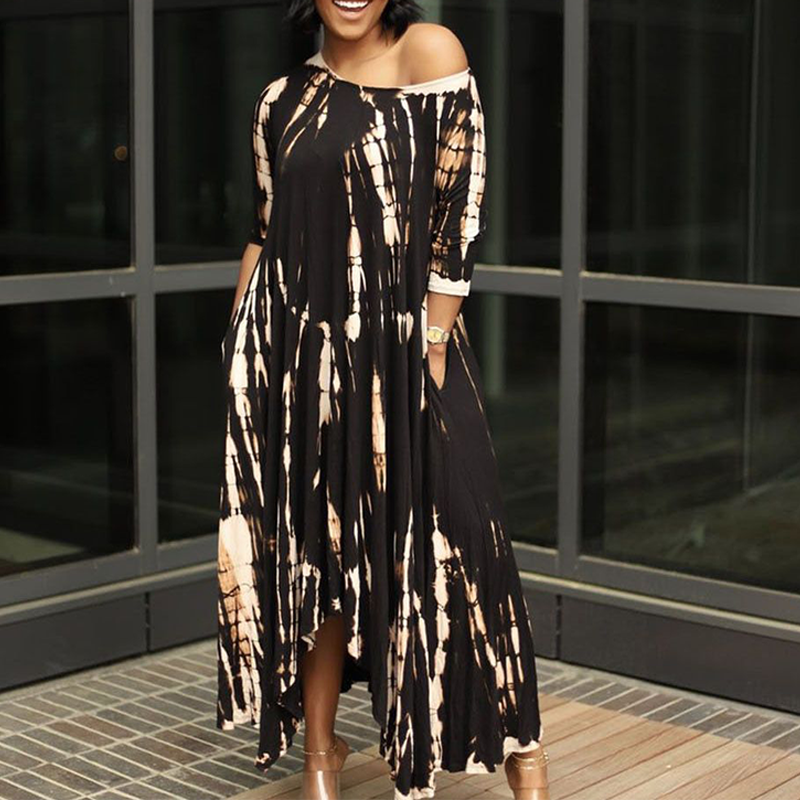 Robe Irrégulière à Imprimé Tie-dye