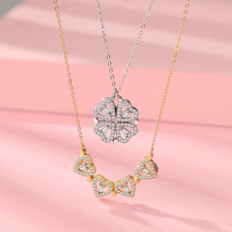 Collier Creux Trèfle à Quatre Feuilles