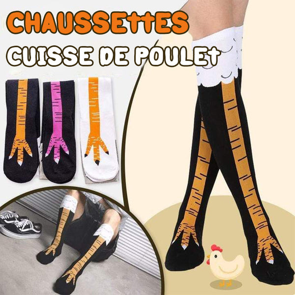 Chaussettes Cuisses Poulet 3D - Drôles Et Décalées Pour Déguisement Et Humour