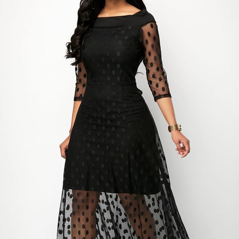 Robe Mode Élégante à Motif à Pois