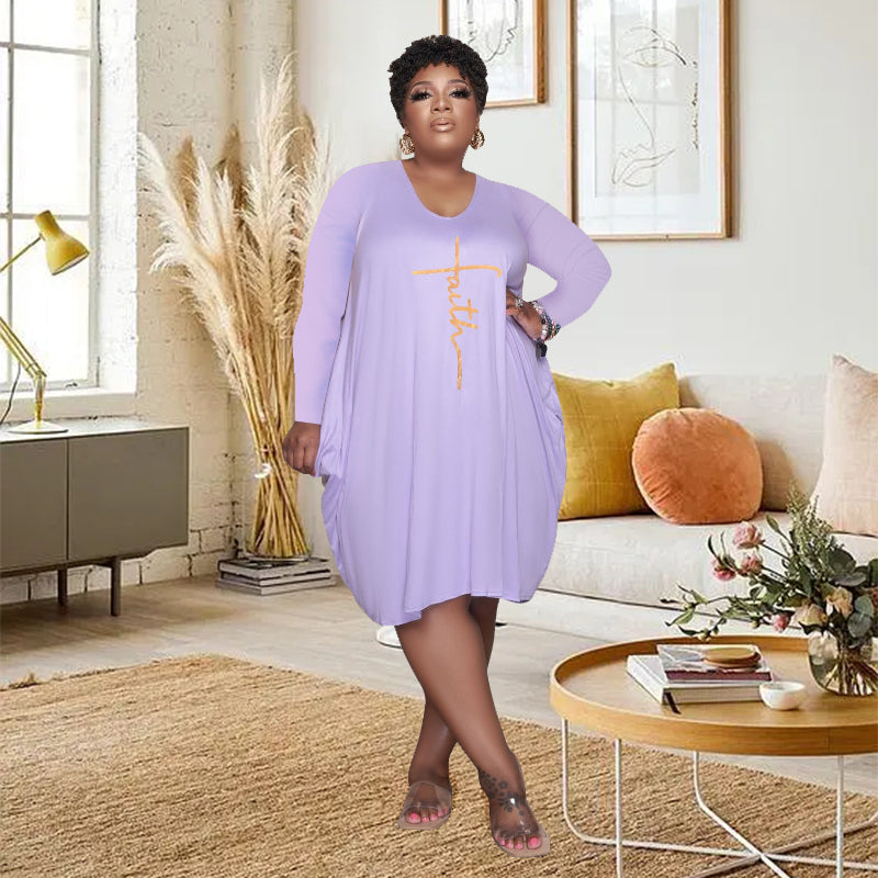 Robe De Lettre De Couleur Unie