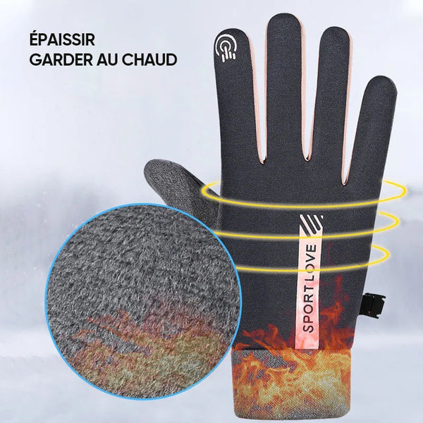 Lot De 2 Paires Gants Thermiques Écran Tactile - Impermeables Antidérapants Pour Hiver Et Sports