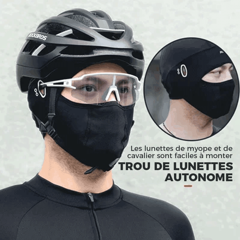 Cagoule cycliste avec protection faciale en soie de glace