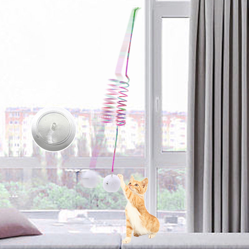 Jouet pour chat en peluche Ă ressort suspendu