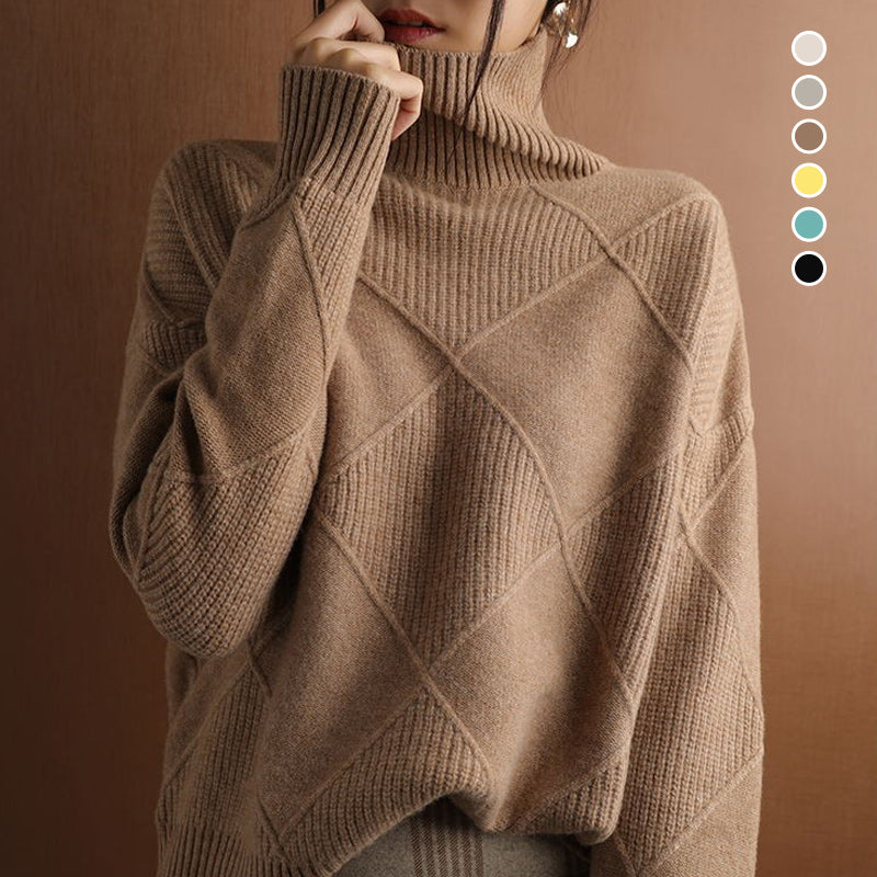 Cardigan ample en cachemire à col roulé