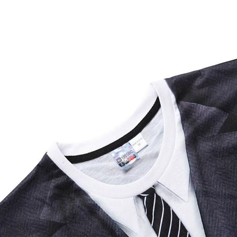 T-shirt de Deux Pièces Faux Imprimés en 3D pour Hommes - ciaovie