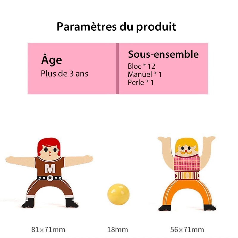 Jouet d'Équilibrage de Blocs Empilables en Bois