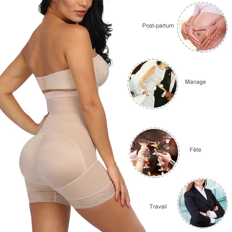 Pantalon Moulant Haute Taille avec Ceinture de Compression - ciaovie