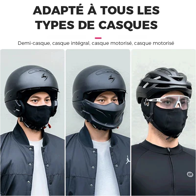 Cagoule cycliste avec protection faciale en soie de glace