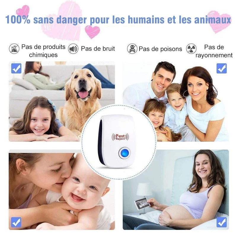 Bequee Répulsif Antiparasitaire à Ultrasons (2+1 pièces) - ciaovie