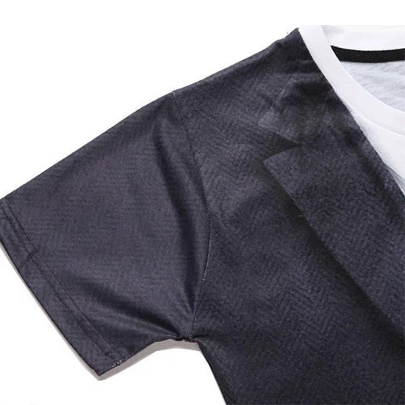 T-shirt de Deux Pièces Faux Imprimés en 3D pour Hommes - ciaovie
