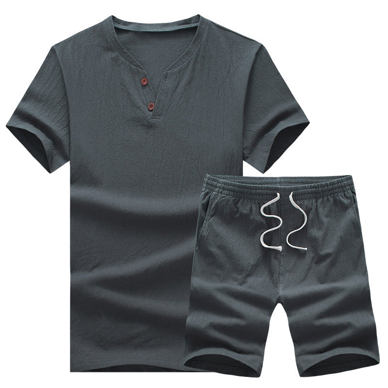 Ensemble de T-shirts en Lin Décontractés et Amples