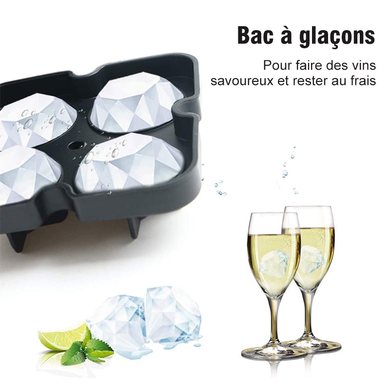 Silicone Moule à Glaçons en Forme de Diament
