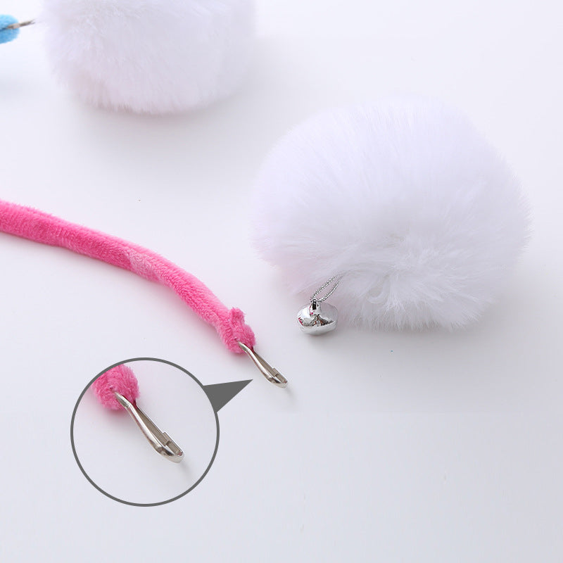 Jouet pour chat en peluche Ă ressort suspendu