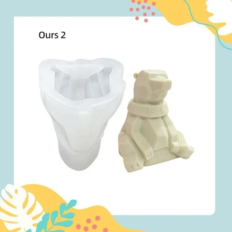 Moule à Glaçons en Silicone, forme Ours/Chien/Crâne