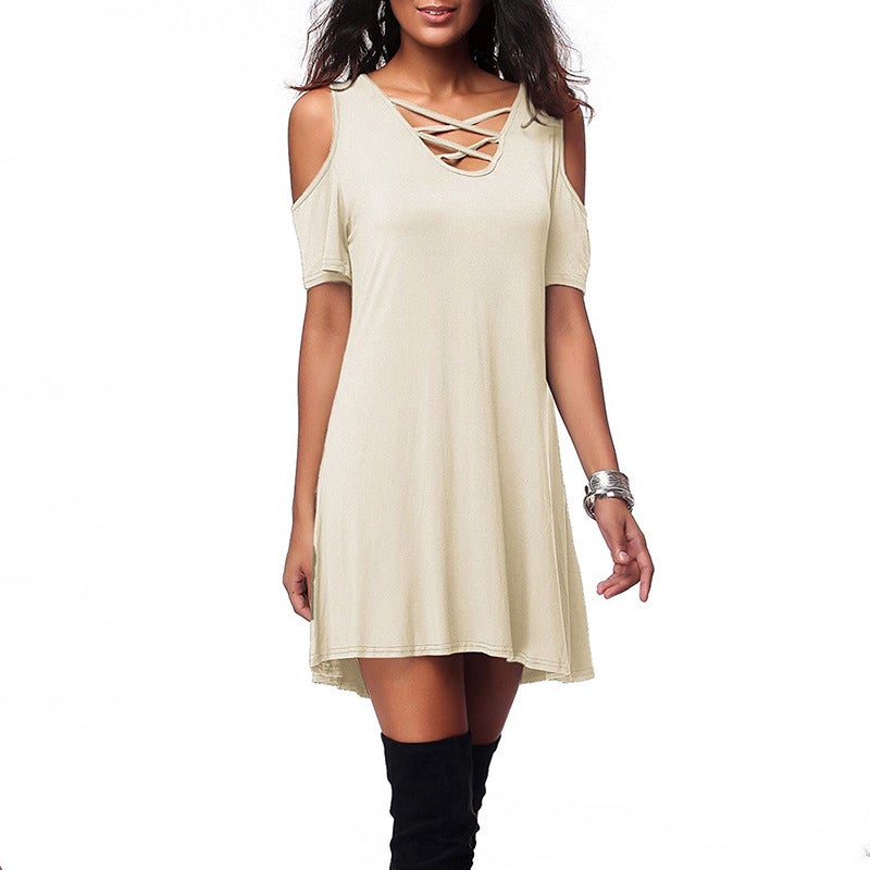 Ample Robe à Épaules Dénudées - ciaovie