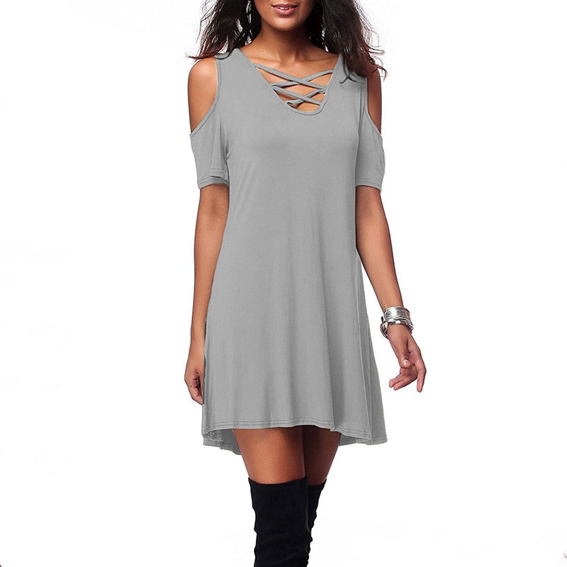 Ample Robe à Épaules Dénudées - ciaovie