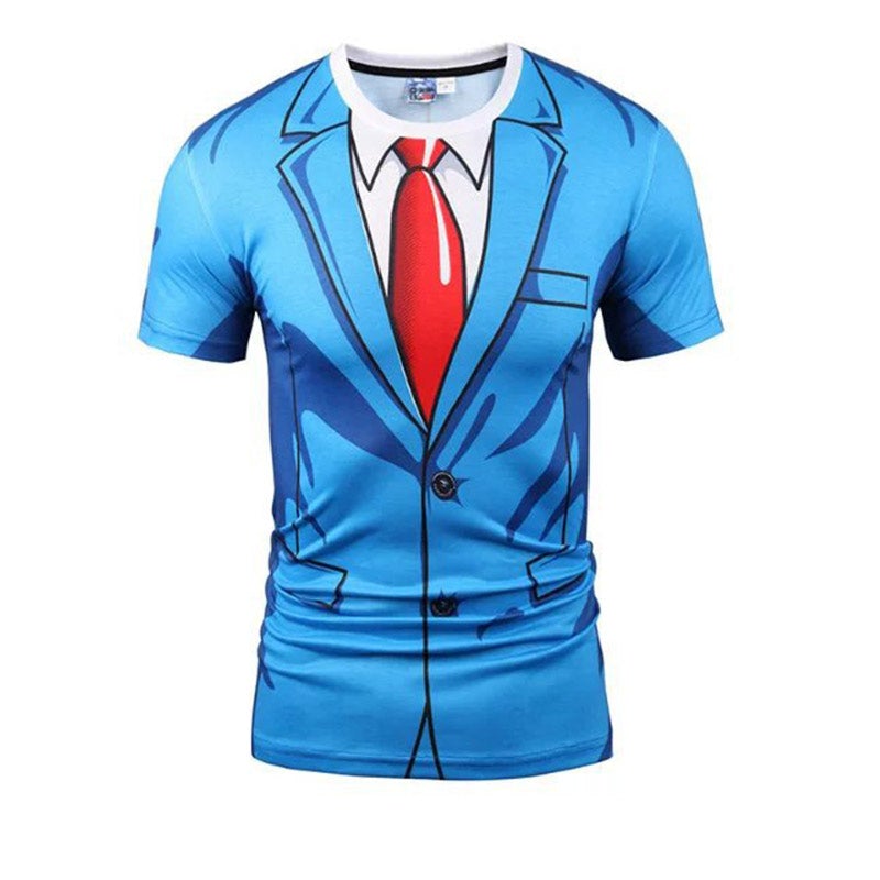 T-shirt de Deux Pièces Faux Imprimés en 3D pour Hommes - ciaovie