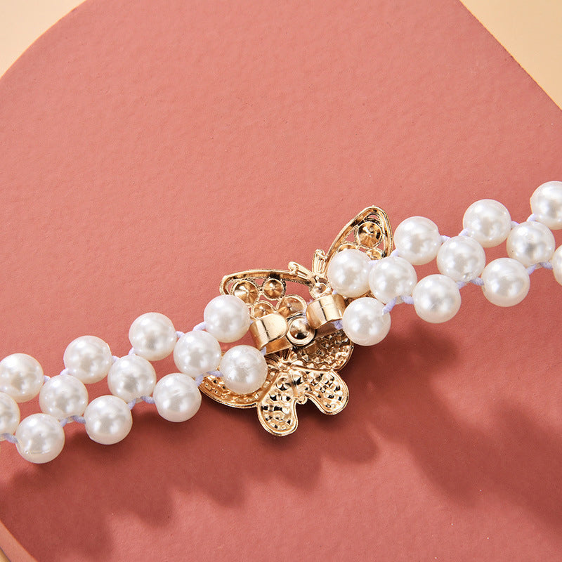 Chaîne de Taille avec Boucle de Ceinture Papillon Perle