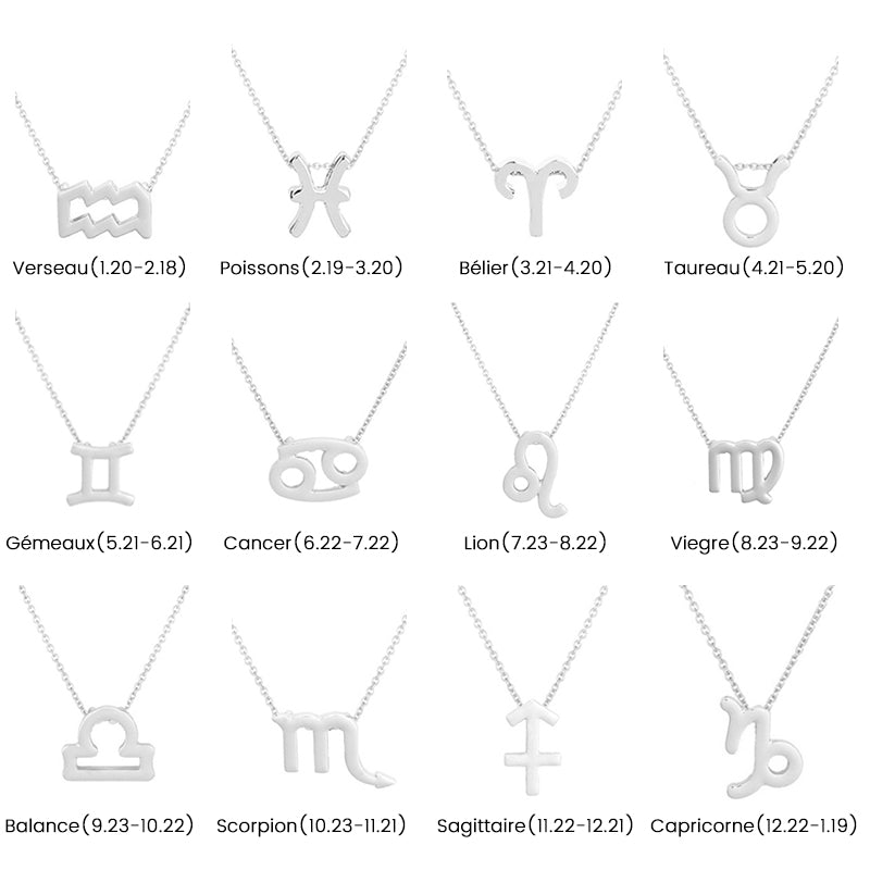 Collier de 12 Signe du Zodiaque