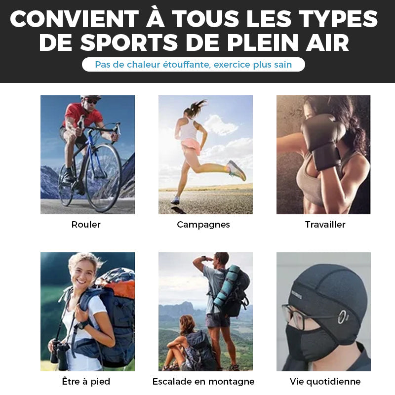 Cagoule cycliste avec protection faciale en soie de glace