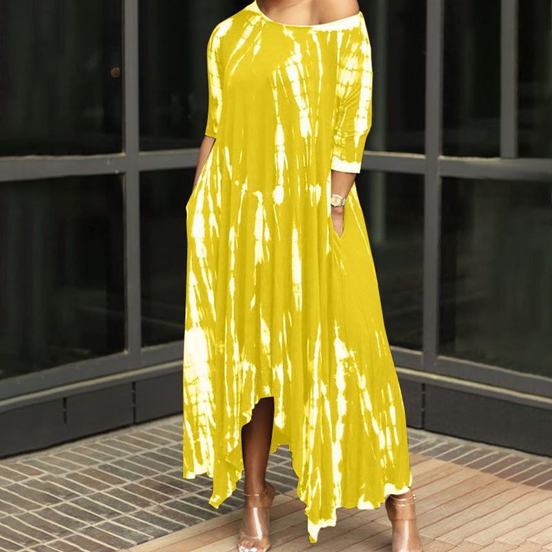Robe Irrégulière à Imprimé Tie-dye