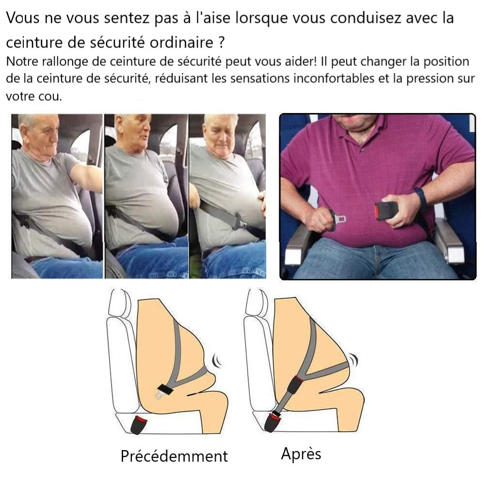 Rallonge de Ceinture de Sécurité Solide, Sûre et Confortable