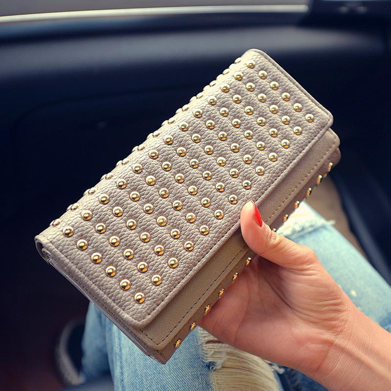 Femmes PU Cuir Mode Longue Pochette Vintage
