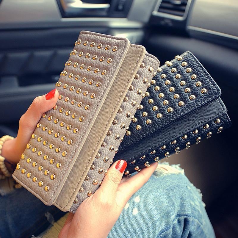 Femmes PU Cuir Mode Longue Pochette Vintage