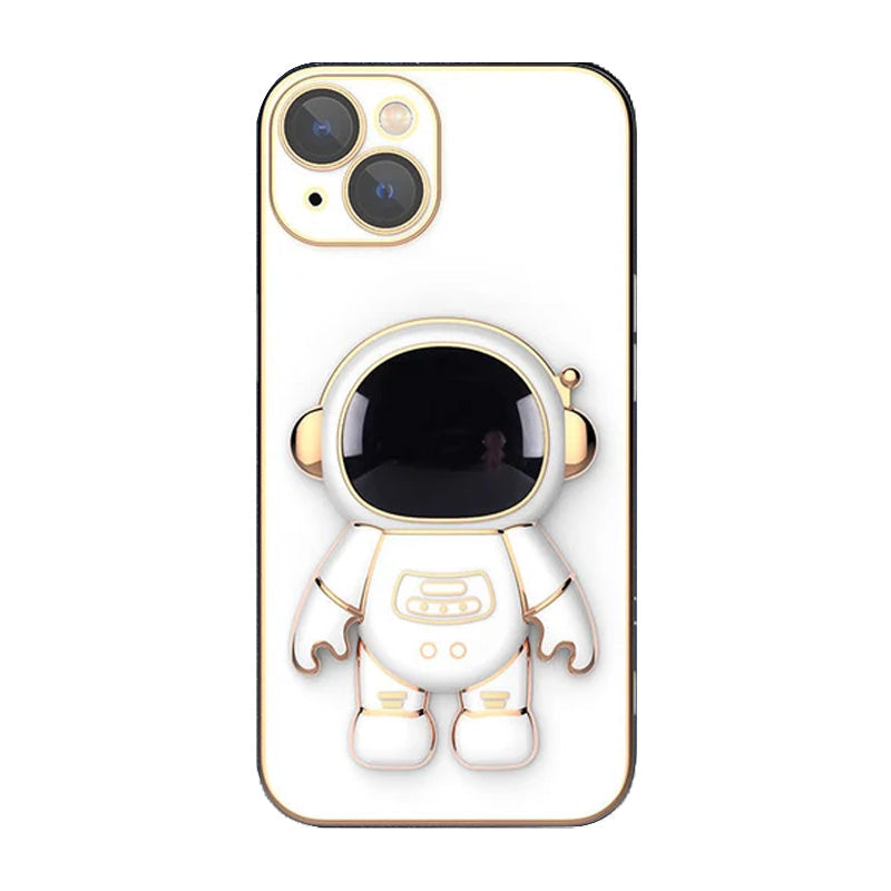 Couverture de cas d'iphone de support caché d'astronaute de placage 6D
