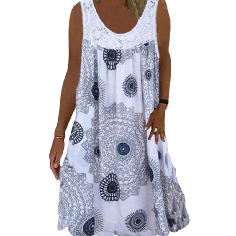 Robe d'été sans manches à col rond pour femmes