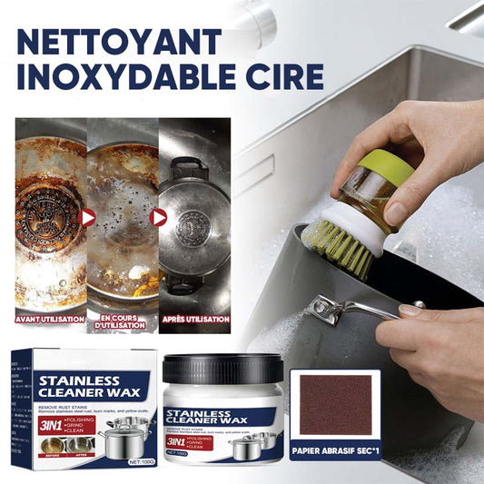 Pâte de nettoyage magique pour l'acier inoxydable